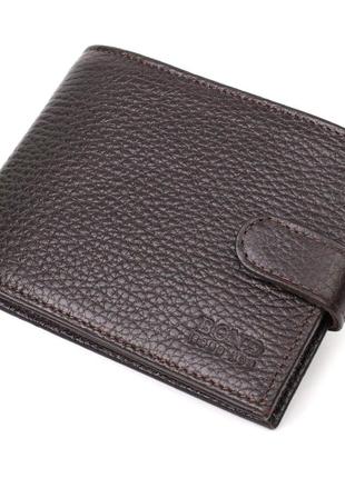 Практичный бумажник среднего размера для мужчин из натуральной кожи флотар bond 22001 коричневый