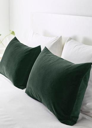 Ikea sanela (икеа санела) наволочка, темно-зеленая, 40x65 см