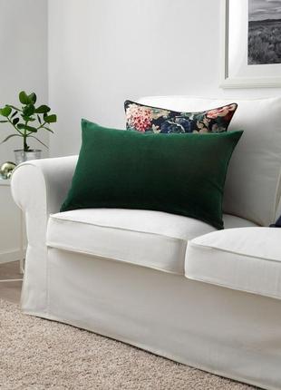 Ikea sanela (икеа санела) наволочка, темно-зеленая, 40x65 см