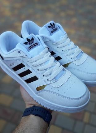 Adidas drop step белые с черным и золотым кроссовками мужские кожаные топ качество адидас кеды осенние белые5 фото