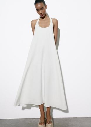 Платье миди с открытой спинкой от zara, размер s, м