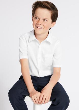 Фирменная школьная белая рубашка сорочка короткий рукав george р. 12-13 лет.1 фото