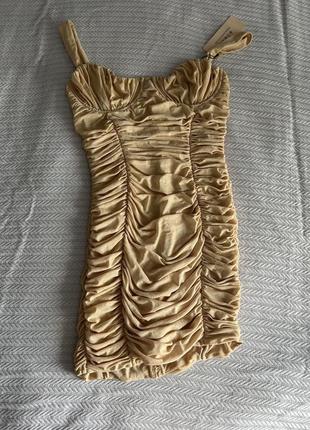 Нова золота в колір шкіри міні-сукня oh polly2 фото