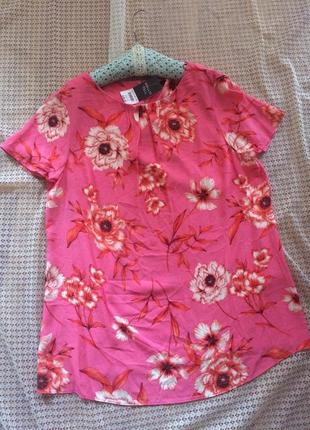 Яркая стильная розовая блузка в цветы на высокий рост wallis4 фото