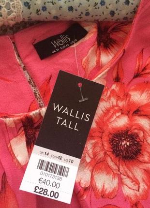 Яркая стильная розовая блузка в цветы на высокий рост wallis6 фото