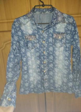 Сорочка джинсова