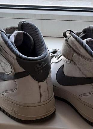 Кожаные кроссовки nike exclusive air force 1 оригинальные высокие белые2 фото