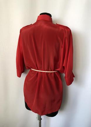 Блуза красная винтаж полиэстер 90е яркий блузон2 фото