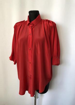 Блуза красная винтаж полиэстер 90е яркий блузон3 фото