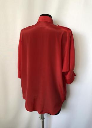 Блуза красная винтаж полиэстер 90е яркий блузон4 фото