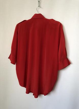 Блуза красная винтаж полиэстер 90е яркий блузон7 фото