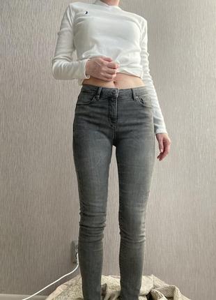 Джинсы стрейчевые на высокой посадке скинни skinny high waist серые черные2 фото