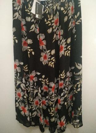 Шифоновая юбка с цветочным принтом