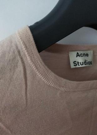 Acne studios шерстяной мериносовый джемпер свитер в стиле оверсайз beige pink /4799/8 фото