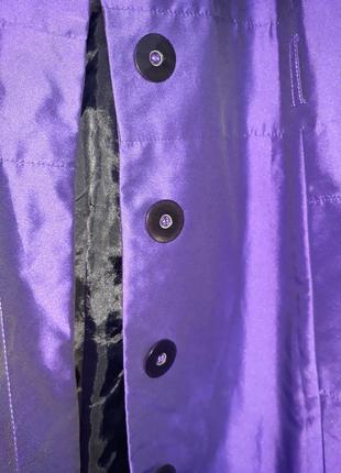 Плащ женский тренч длинный осенний демисезонный легкий фиолетовый с металик эффектом principles5 фото