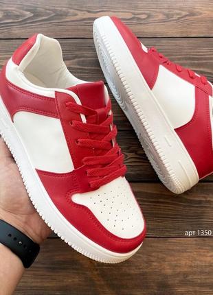 Бюджетные кроссовки без бренда yzy red white force jordan дешевые кожаные мужские