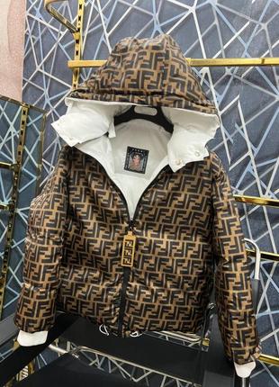 Шикарная женская брендовая двусторонняя куртка в стиле fendi