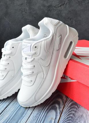 Nike air max 90 кроссовки женские кожаные топ найк низкие осенние кеды на платформе аир макс 909 фото