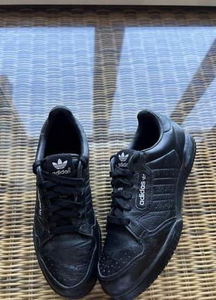 Кожаные кроссовки adidas оригинал черные2 фото