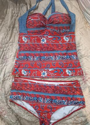 Класний стильний купальник танкіні майка та плавки в басейн пляж