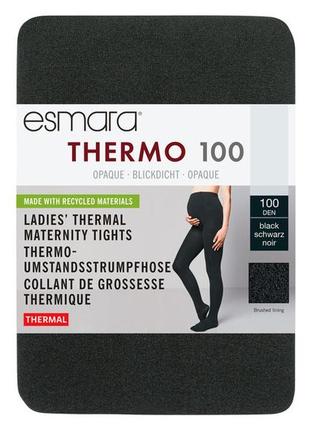 Женские термо колготки для беременных, черные термоколготы, 100den, euro s 36/38, esmara, германия