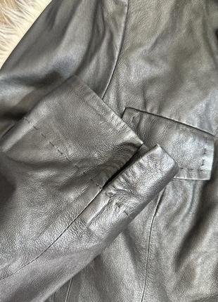 Стильный базовый укороченный кожаный пиджак. натуральная тонкая кожа5 фото