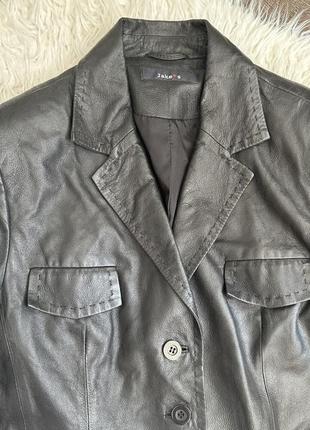 Стильный базовый укороченный кожаный пиджак. натуральная тонкая кожа7 фото