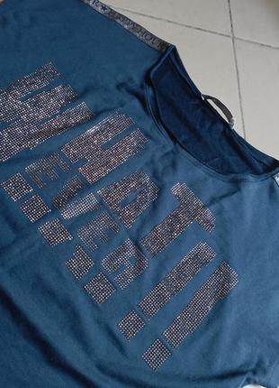 Качественная футболка monari р.46-48 (м) с камнями блестящая3 фото