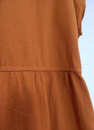 Изысканное хлопковое платье под лен с гаптировкой вышитое вышиванка гаптированное меди10 фото