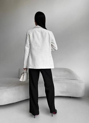 Класичний жіночий білосніжний піджак/жакет оверсайз2 фото