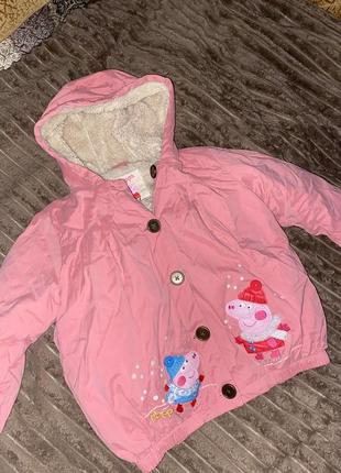 Осення куртка пеппа розовая 4-5 лет курточка детская свинка пеппа