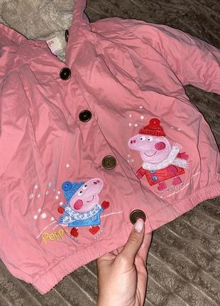 Осення куртка пеппа розовая 4-5 лет курточка детская свинка пеппа2 фото