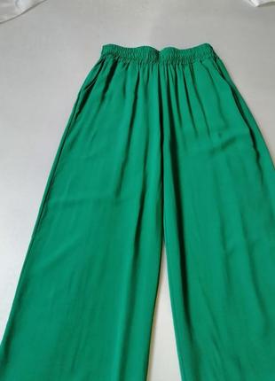 Літні стильні бавовняні штани палаццо з натуральної тканини штапель2 фото