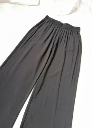 Літні стильні бавовняні штани палаццо з натуральної тканини штапель2 фото