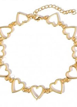 Золота підвіска з ажурними серцями (iss)