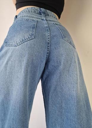 Женские джинсовые брюки клеш бренда plt, синие джинсы на высокой посадке4 фото