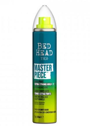Лак для волосся сильної фіксації з блиском tigi bed head masterpiece hairspray 80 мл