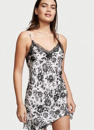 Пеньюар satin slip dress floral print victoria's secret