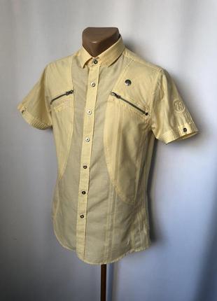 Тенниска рубашка спортивная желтая на кнопках карго молнии drunkpunk