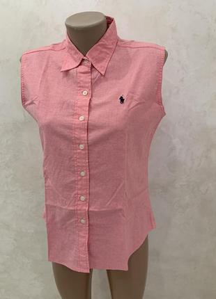 Рубашка жилетка без рукавов polo ralph lauren розовая6 фото