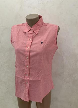 Рубашка жилетка без рукавов polo ralph lauren розовая4 фото