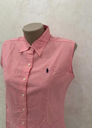 Рубашка жилетка без рукавов polo ralph lauren розовая3 фото