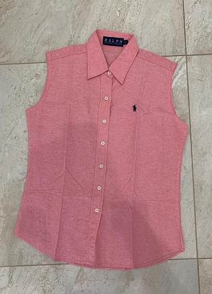 Сорочка жилетка без рукавів polo ralph lauren рожева