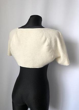 Болеро ангора белое кофточка короткий рукав кремовая экрю на свадьбу рукава giani feroti