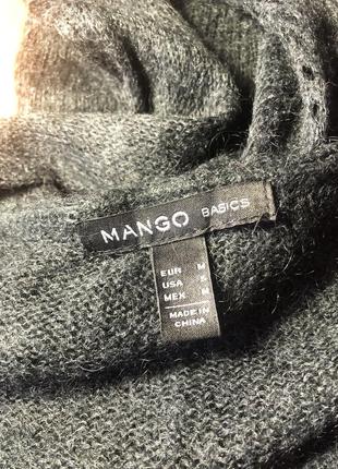 Mango кофта мохер джемпер кофточка темно серая с сединой7 фото