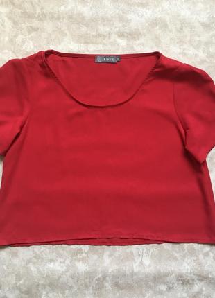 Топ блуза красная, укороченная блуза2 фото