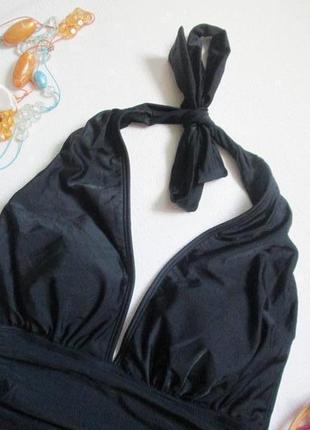 Шикарный слитный черный купальник с драпировкой cupshe 🌺🌴🌺5 фото