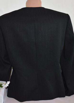 Брендовый черный шерстяной пиджак жакет на молнии minosa petite украина3 фото