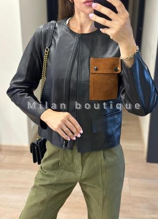 Кожаная курточка жакет р.36