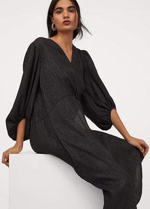 Чорна кежуал сукня h&m з пишним рукавом нове